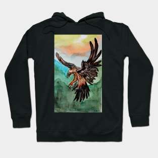 Vulture / Eagle in watercolors Hoodie